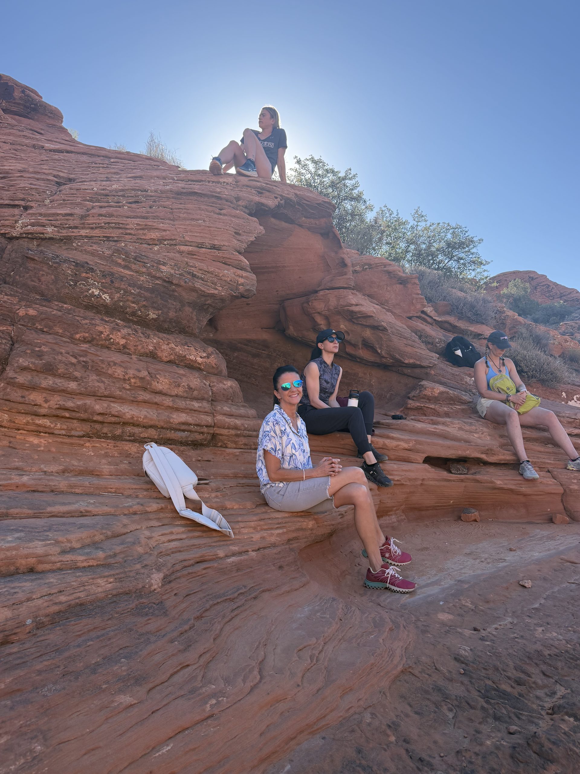 Guest celebrating on a hike