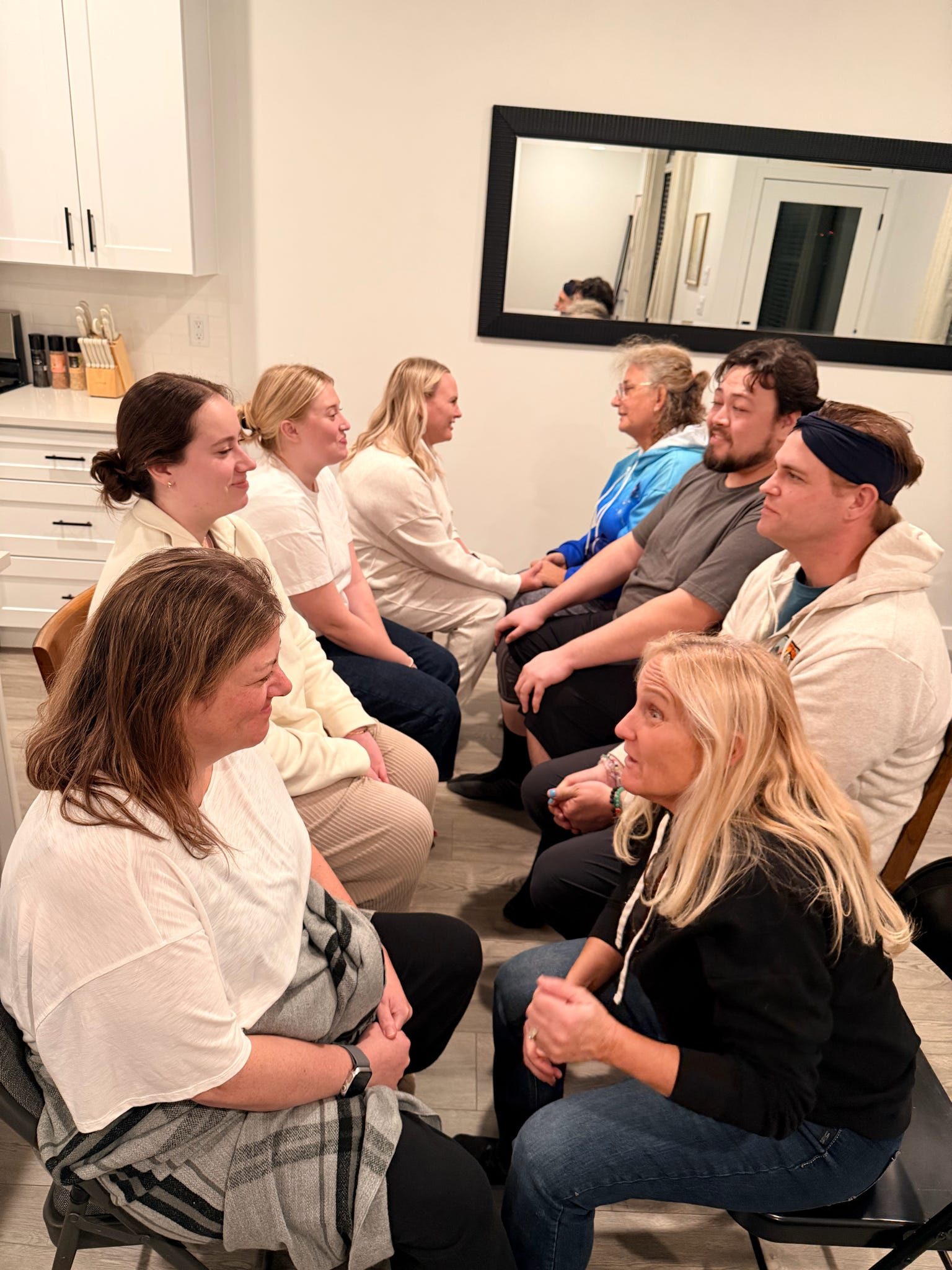 Group community healing experience at The Bridge Health Recovery Center, New Harmony Utah — 21-day wellness retreat