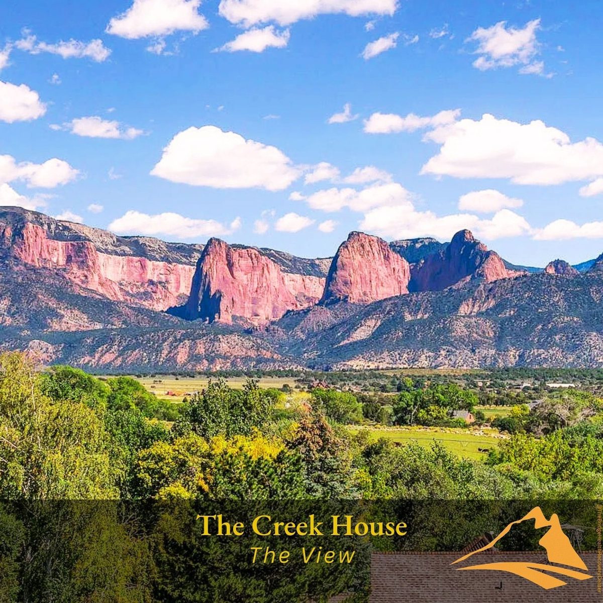 Kolob Canyon and Zion mountain views from Creek House in New Harmony, Utah
