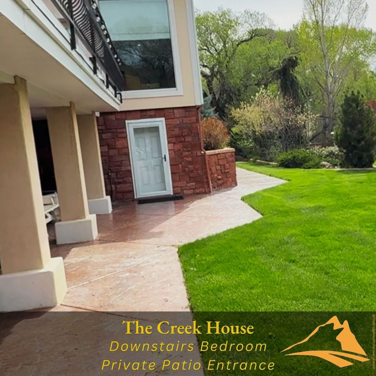 Private patio entrance — Creek House