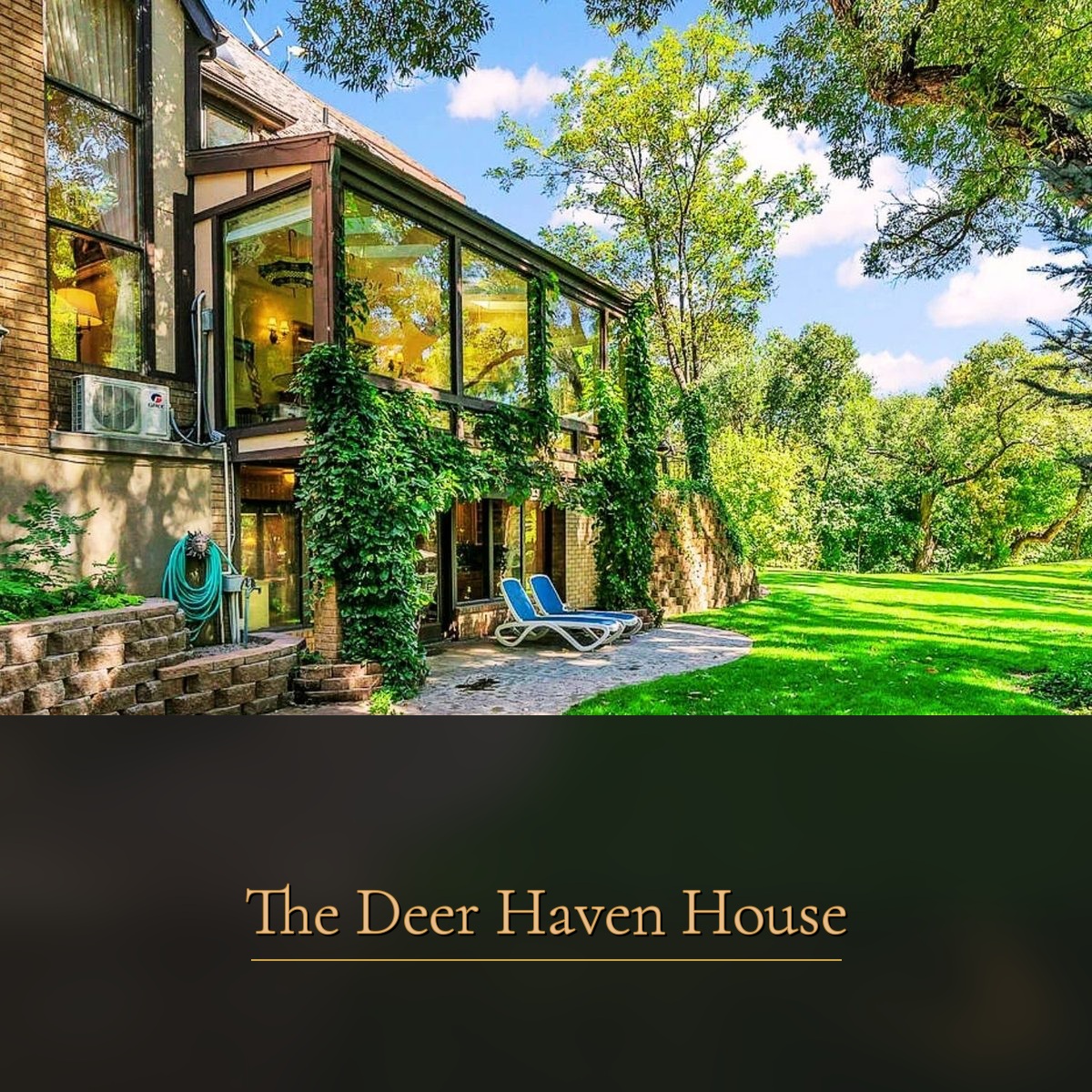 Fire pit and outdoor patio at Deer Haven House — The Bridge